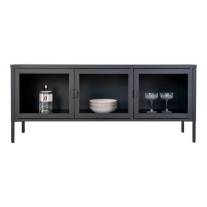 Comoda TV Brisbane, Negru, 40x130x55 cm - Img 3