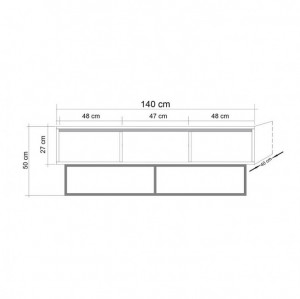 Comoda TV Milo 140 Walnut-Negru - Img 6