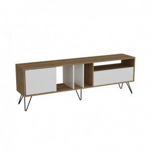 Comoda TV Mistico Walnut-Negru-Alb - Img 3