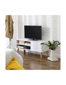 Comoda TV, Vasagle, LTV09WT, Alb, 110 x 40 x 49 cm - Img 2