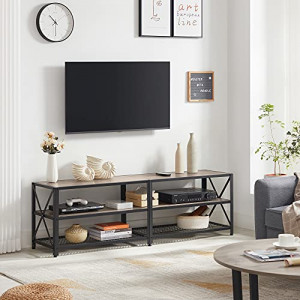 Comoda TV, Vasagle, Negru-Ivoar, 160x39x52 cm