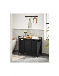 Consola de depozitare Vasagle, 3 cosuri de rufe, BLH301B01, Maro Rustic - Img 2