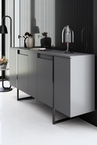 Consolă Luxe Antracit 160x35x80 cm - Img 4