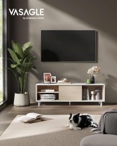 Consola TV Vasagle Alb 140x39x45 cm - Img 2