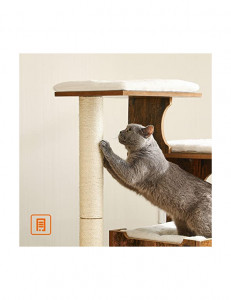 Copac pentru pisici, Feandrea, 86 cm, 3 perne, Maro Rustic - Img 5