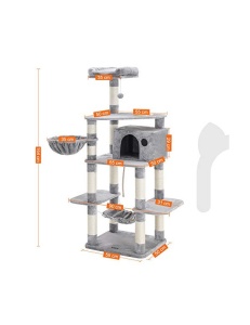 Copac pentru pisici, Feandrea, PCT99W, Gri, 164 cm - Img 5
