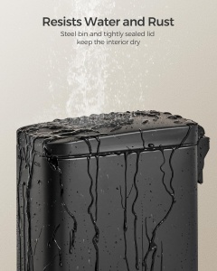 Cos de gunoi Songmics Negru 29x14.5x29.5 cm - Img 7