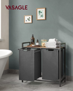 Cos de rufe, Vasagle, 2 x 46 l, 73 x 33 x 72 cm, BLH201G01 - Img 5