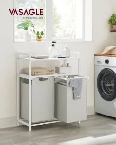 Cos de rufe Vasagle Alb 46L, 73 x 33 x 92 cm - Img 6