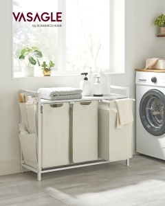 Cos de rufe Vasagle, Brenta, Alb, 87.7x33x72 cm
