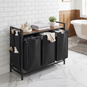 Cos de rufe Vasagle, Brenta, Negru, 87.7x33x72 cm - Img 5