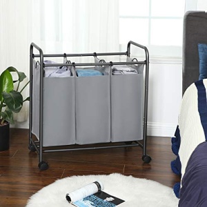 Cos rufe modular cu roti, Songmics, Gri, 83.4x77.6x41.5 cm - Img 7