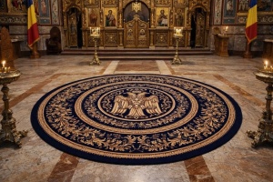 Covor biserica Rotund, Lotos, Albastru, 250x250 cm, Delta 15032