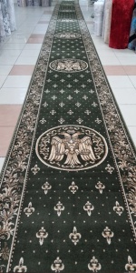 Covor biserica Traversa, Lotos, Verde, 60x1000 cm, Delta Model Bisericesc - Img 3