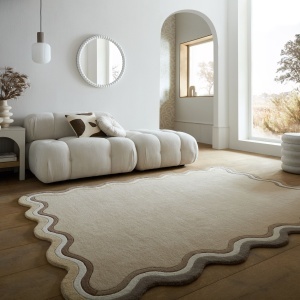 Covor Leo Scallop Border Natural 160x230 cm