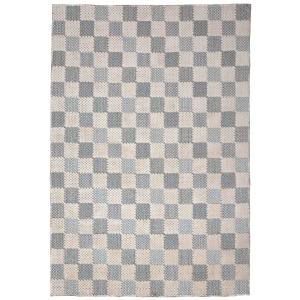 Covor Muted Checkerboard Albastru 194x290 cm - Img 7