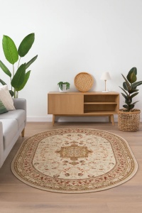 Covor Oval, Lotos, Crem, 60x110 cm, Delta Lotos 523 - Img 2