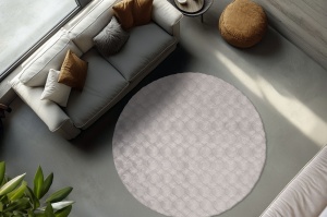 Covor rotund Diamond Cut Gri 120x120 cm - Img 4