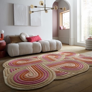 Covor Spiral Shaped Wool Roz 200x300 cm