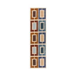 Covor traversa Illusion Retro Blocks Albastru 60X230 cm, Flair Rugs - Img 2