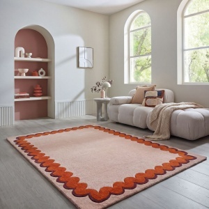 Covor Wiggle Wool Portocaliu 160x230 cm