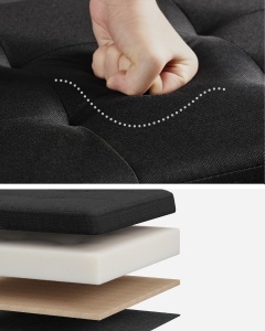 Cufar depozitare Otoman Negru Songmics 76x38x38 cm - Img 5