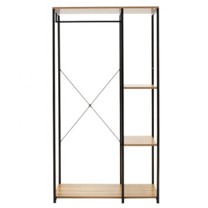 Cuier Intrare Ramon Oak - Negru 90.5x41x167 cm - Img 2
