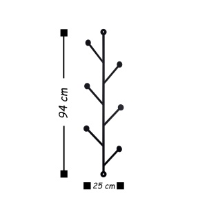 Cuier metalic Rod Negru 25x94 cm - Img 3