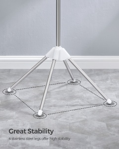 Cuier Multifunctional cu Brate Retractabile Songmics Gri 67x67x150 cm - Img 7