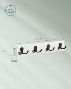 Cuier Songmics Alb 40x7.4x7 cm - Img 5