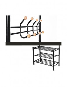 Cuier, Songmics, Metal, Negru, 68 x 35 x 187 cm - Img 6