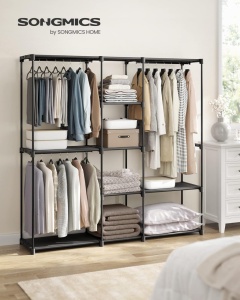 Cuier stander modular Negru Songmics 182x43x182 cm - Img 7