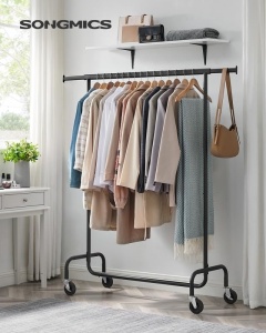 Cuier stander Negru Songmics 150x45x162.8 cm - Img 2