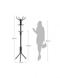 Cuier tip pom, Songmics, Metal, Negru, 182 cm - Img 5