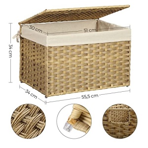 Cutie de depozitare, Songmics, Galben, 55.5x34.0x34.0 cm - Img 5
