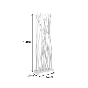 Decoratiune podea Jati, Alb pal, 20x60x190 cm - Img 4