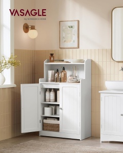 Dulap baie Vasagle Alb 60x30x110 cm - Img 2