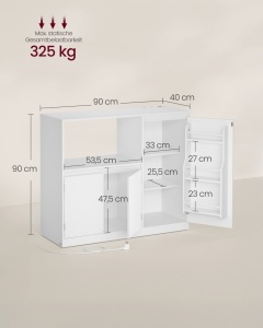 Dulap bucatarie microunde, Mateo, Alb, 90x40x90 cm - Img 5