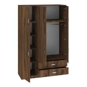 Dulap cu 3 usi, Royal, Nuc, 150x58x230 cm - Img 3