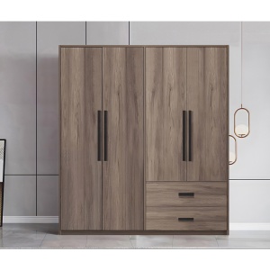 Dulap cu 4 usi Edritte Pako World Nuc deschis 160x52x195 cm - Img 2
