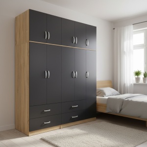 Dulap cu 5 usi, Athos, V26, Antracit, 170x42x240 cm