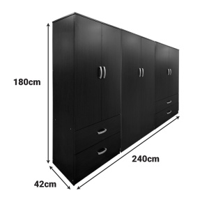 Dulap cu 6 usi, Athos, V4, Wenge, 240x42x180 cm - Img 4