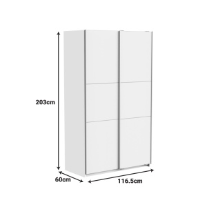 Dulap cu usi glisante, Kawen, Alb, 116.5x60x203 cm - Img 6