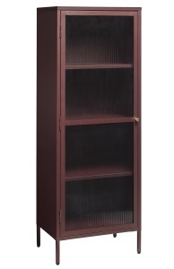 Dulap cu vitrina BRONCO, Rosu, 40x160x58 cm