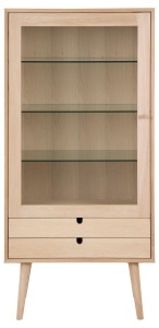 Dulap cu vitrina Century, Alb, 143.2x72x36 cm - Img 3