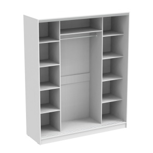 Dulap dormitor cu 2 usi glisante cu oglinda Aparador Pako World Alb 180x60x220 cm - Img 2