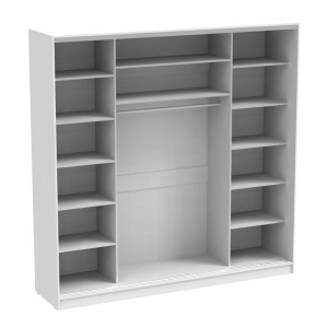 Dulap dormitor cu 2 usi glisante cu oglinda Aparador Pako World Alb 240x60x240 cm - Img 2
