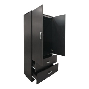 Dulap haine cu 2 usi cu sertare Lego Maro inchis 80x42x180 cm - Img 2
