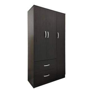 Dulap haine cu 3 usi si sertare Lego Maro inchis 90x42x180 cm