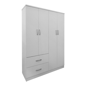 Dulap haine cu 4 usi si sertare Lego Alb 120.5x42x181 cm